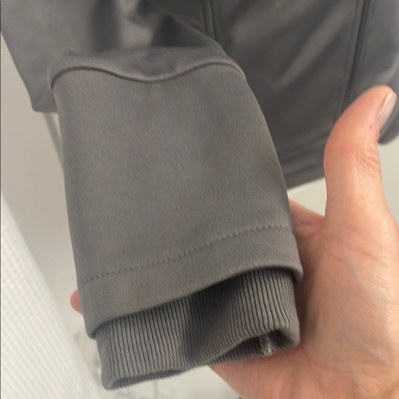 Grey Moto Jacket with Front Zipper Structured Shoulders and Lapel Collars Size S - Picture 4 of 13